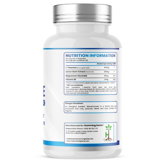 Picture of Humming Herbs L-Theanine Capsules 120 – 4-in-1 Formula
