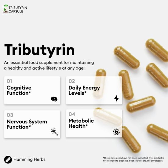 Picture of Humming Herbs Tributyrin Capsules 120 | 5-in-1 Formula