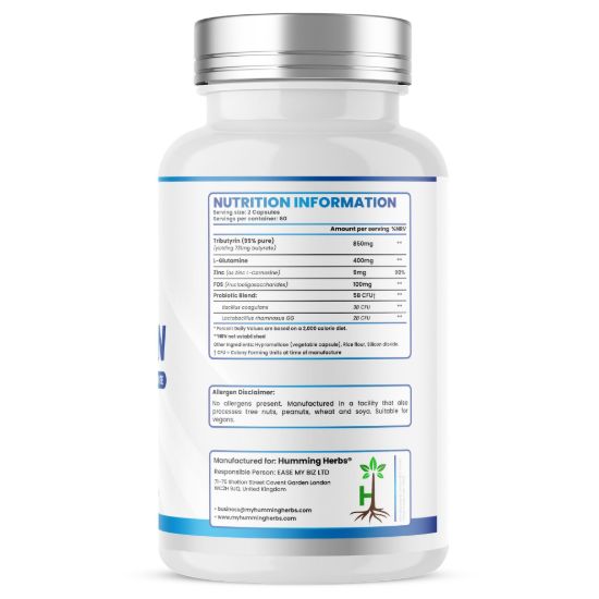 Picture of Humming Herbs Tributyrin Capsules 120 | 5-in-1 Formula