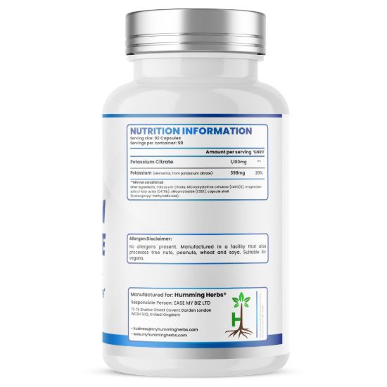 Picture of Humming Herbs Potassium Citrate Capsules 1100mg – 180 Capsules