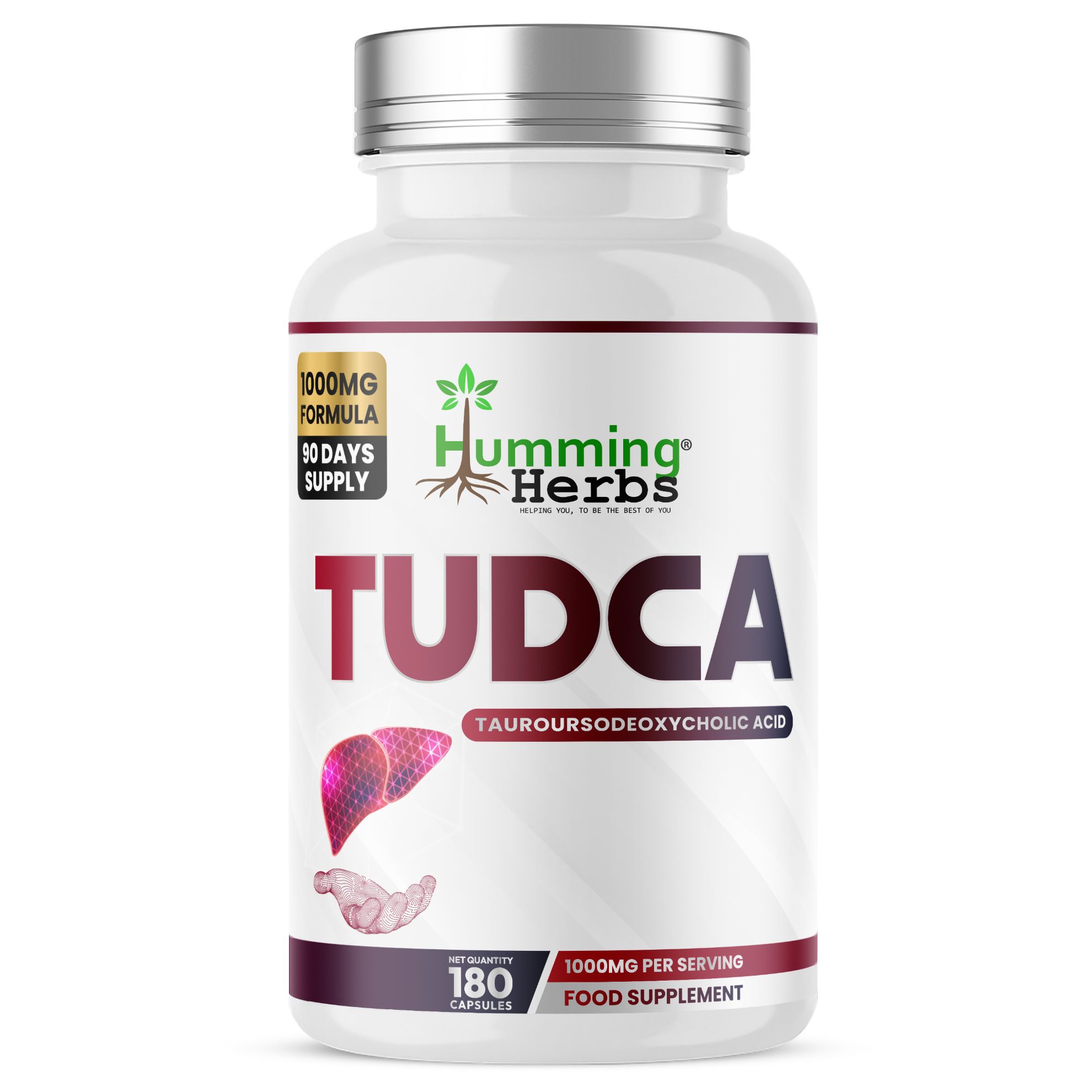 Picture of Humming Herbs TUDCA 1000mg Capsules – 180 Capsules