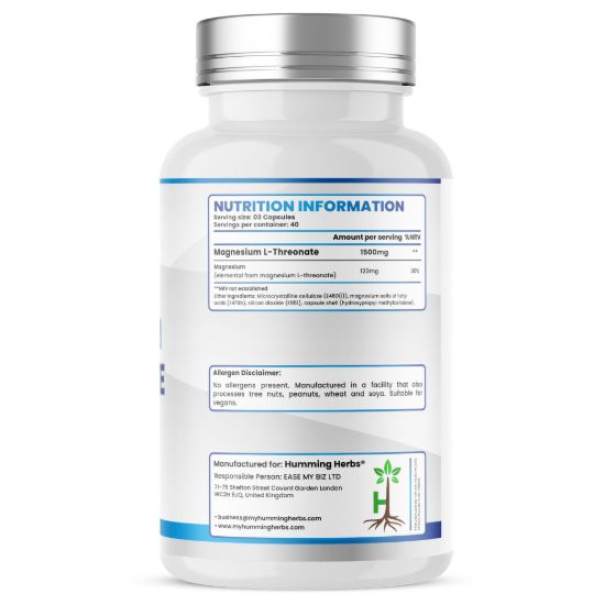 Picture of Humming Herbs Magnesium L-Threonate Capsules 1500mg