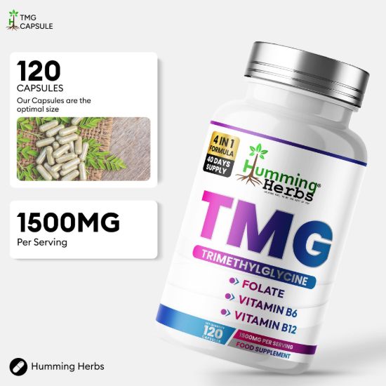 Picture of Humming Herbs TMG Trimethylglycine Capsules 1500mg 120s