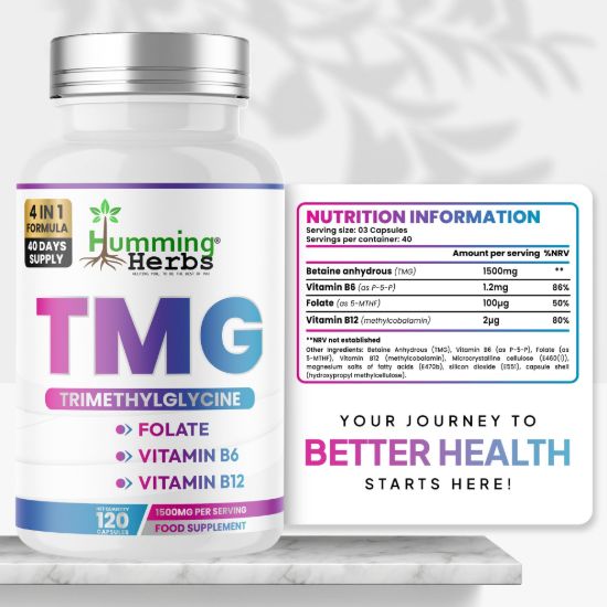 Picture of Humming Herbs TMG Trimethylglycine Capsules 1500mg 120s