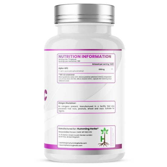 Picture of Humming Herbs Alpha GPC 600mg Capsules