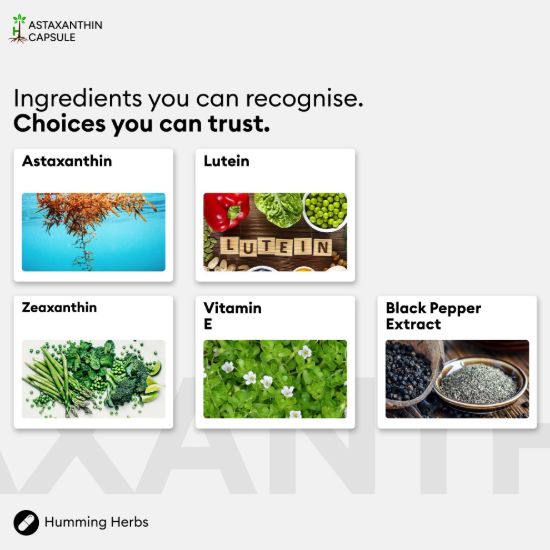 Picture of Humming Herbs Astaxanthin Capsules with Lutein & Vitamin E