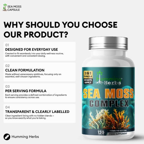 Picture of Humming Herbs Sea Moss Complex Capsules | 120 Capsules
