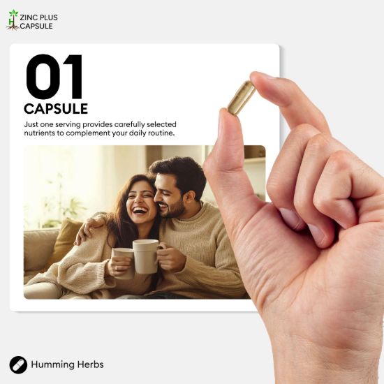 Picture of Humming Herbs Zinc Plus Capsules | 200 Capsules | 6-in-1 Formula