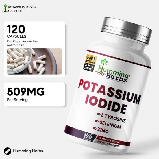 Picture of Humming Herbs Potassium Iodide Capsules – 5-in-1 Formula