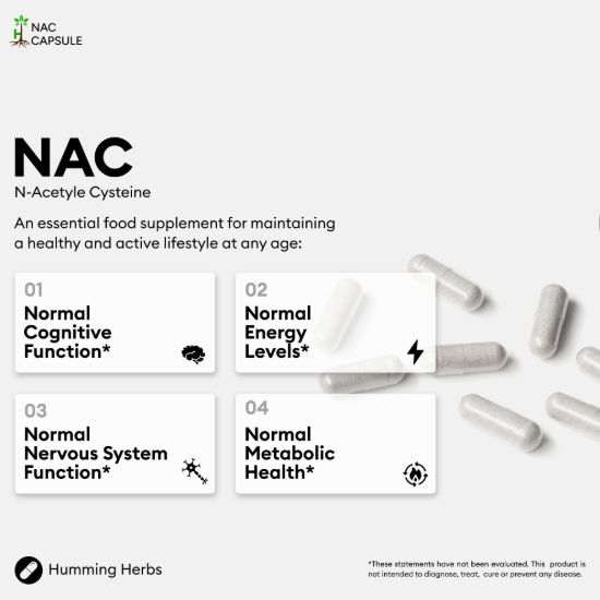 Picture of Humming Herbs NAC 400mg with ALA 50mg Capsules — 120 Count