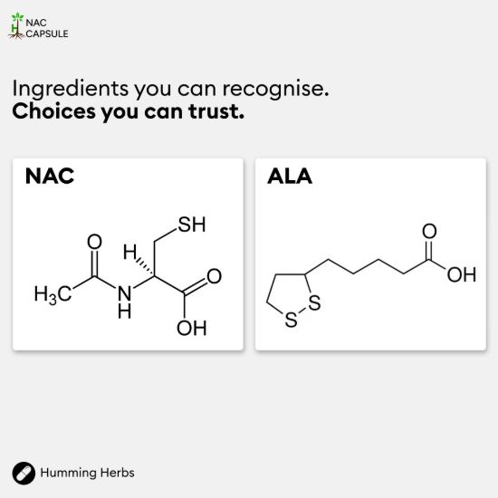 Picture of Humming Herbs NAC 400mg with ALA 50mg Capsules — 120 Count