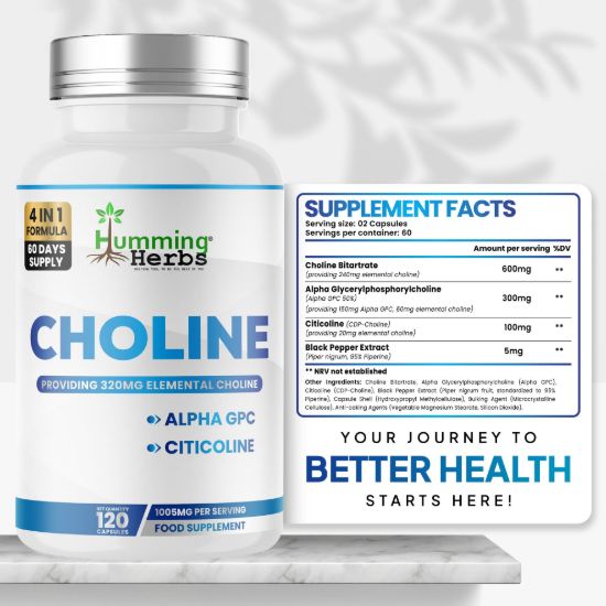 Picture of Humming Herbs Choline Capsules Alpha GPC & Citicoline