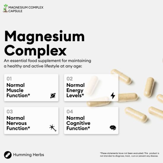 Picture of Humming Herbs Magnesium Complex 120 Capsules | 7-in-1