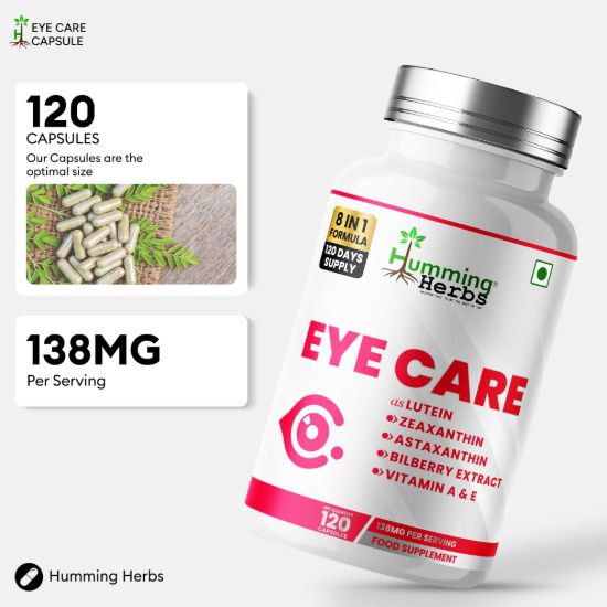 Picture of Humming Herbs Eye Care Capsules – 8-in-1 Formula | 120 Capsules