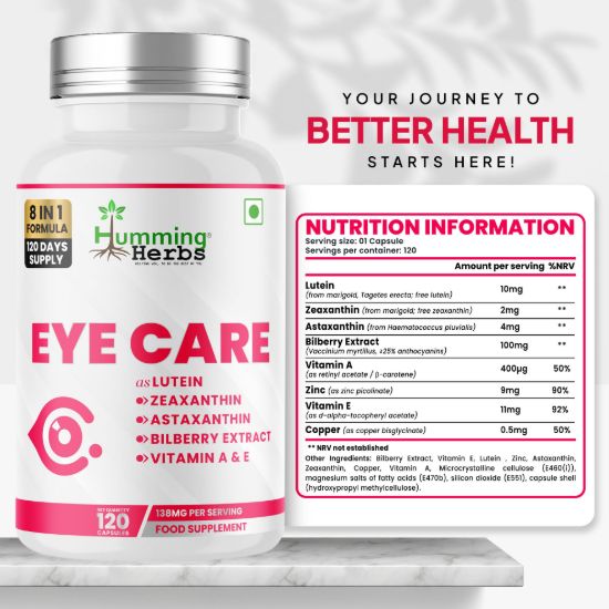 Picture of Humming Herbs Eye Care Capsules – 8-in-1 Formula | 120 Capsules