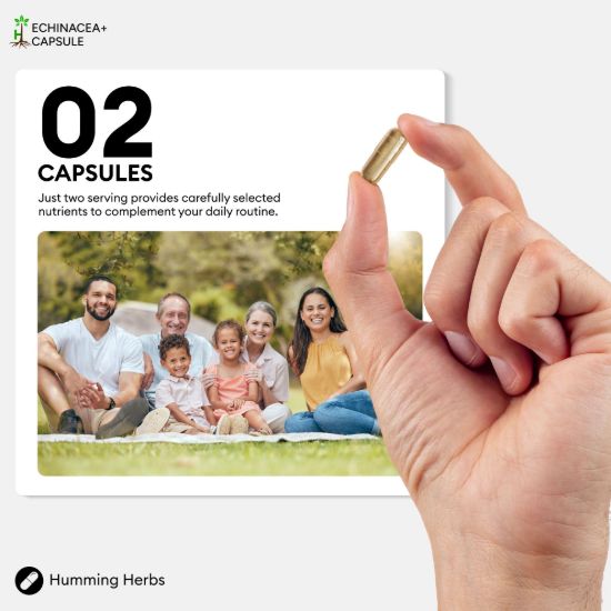 Picture of Humming Herbs Echinacea+ Capsules | 6-in-1 Formula | 120 Capsules