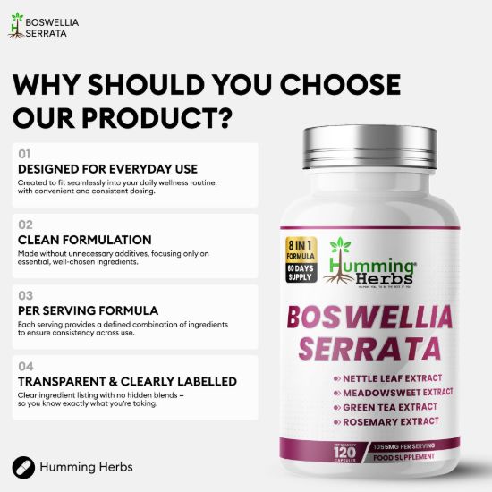 Picture of Humming Herbs Boswellia Serrata Capsules – 8-in-1 Formula