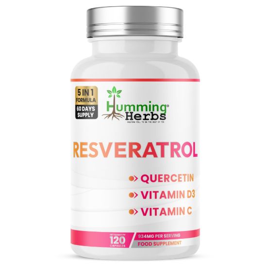 Picture of Humming Herbs Resveratrol 500mg – 5-in-1 Formula | 120 Capsules