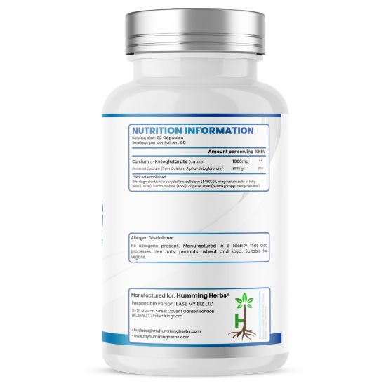 Picture of Humming Herbs CAAKG Calcium Alpha-Ketoglutarate Capsules