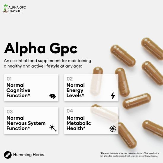 Picture of Humming Herbs Alpha GPC Capsules | 11-in-1 Formula | 120 Caps