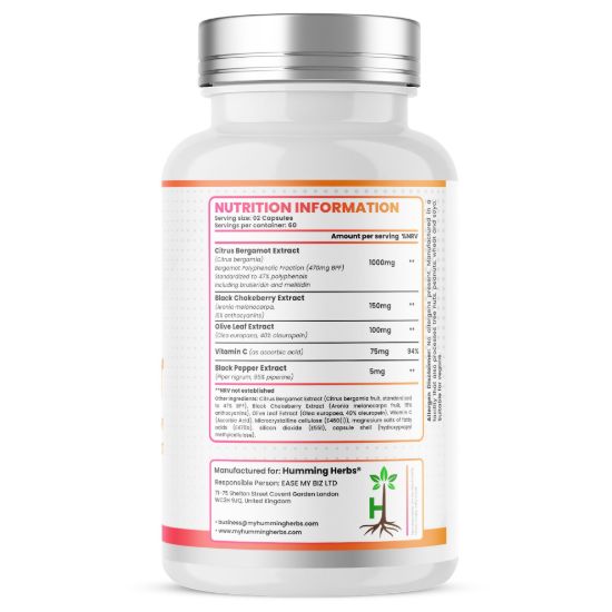 Picture of Humming Herbs Citrus Bergamot Capsules 120 — 5-in-1 Formula