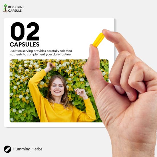 Picture of Humming Herbs Berberine 1000mg Capsules | 180 Capsules