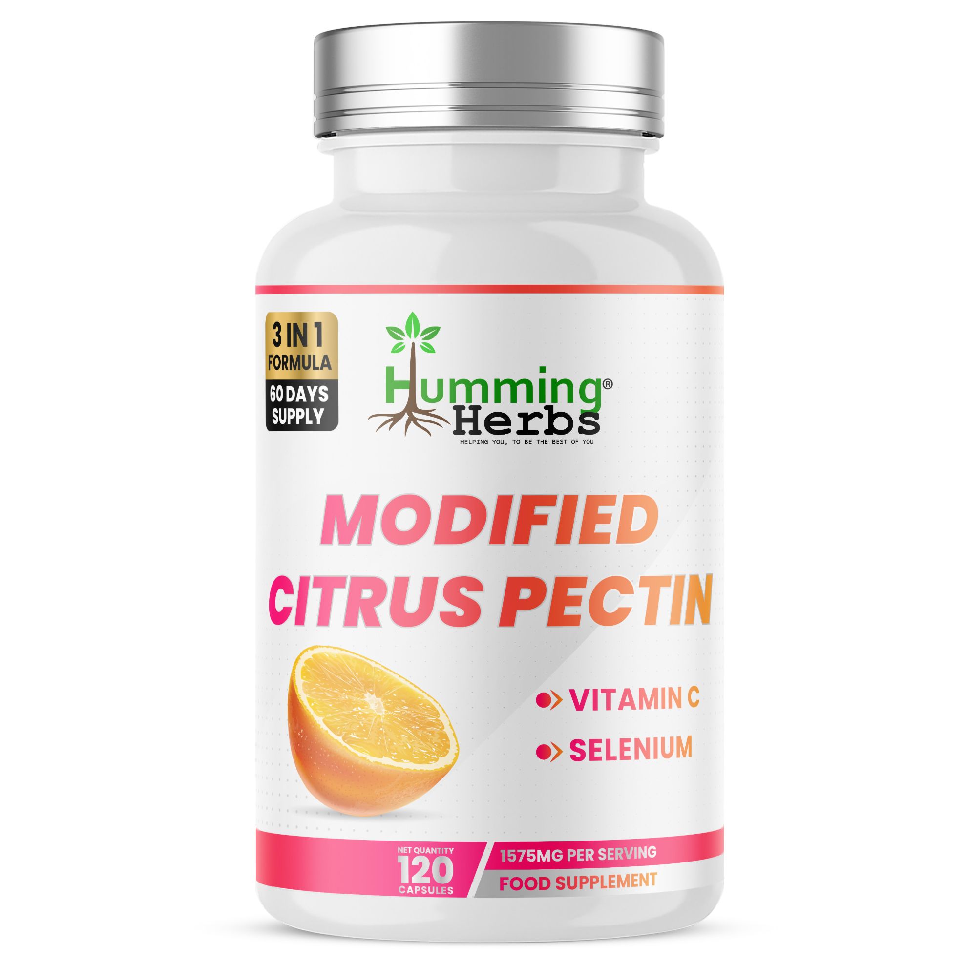Picture of Modified Citrus Pectin Capsules | Humming Herbs | 120 Caps