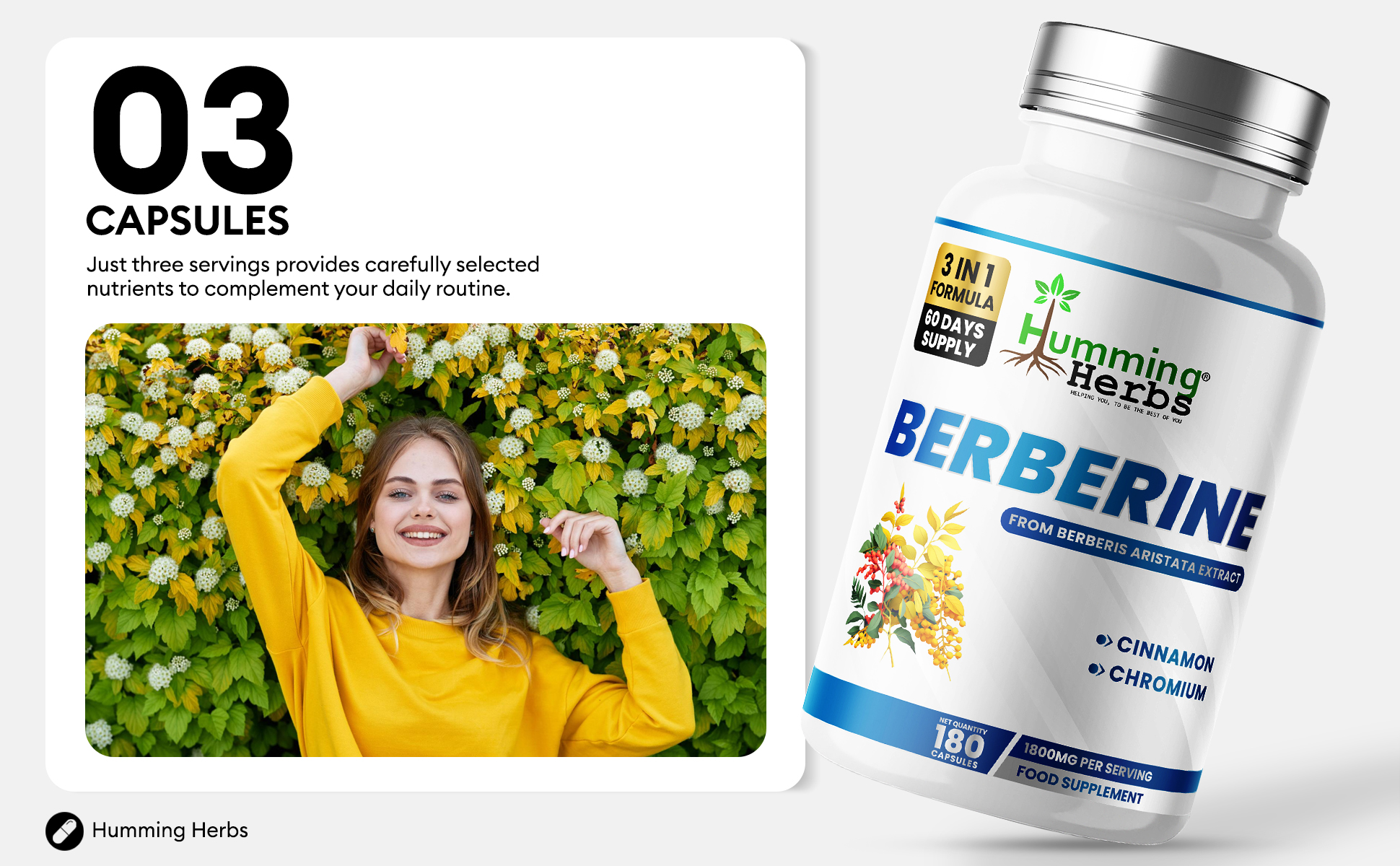 Berberine taken as part of an everyday routine, three capsules a day