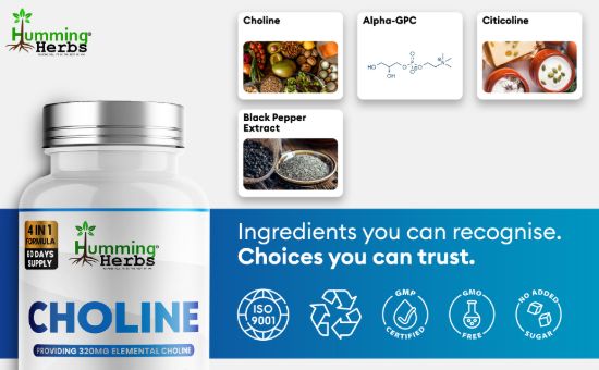 Picture of Humming Herbs Choline Capsules Alpha GPC & Citicoline