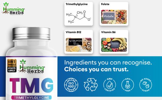 Picture of Humming Herbs TMG Trimethylglycine Capsules 1500mg 120s