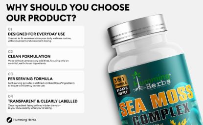 Picture of Humming Herbs Sea Moss Complex Capsules | 120 Capsules