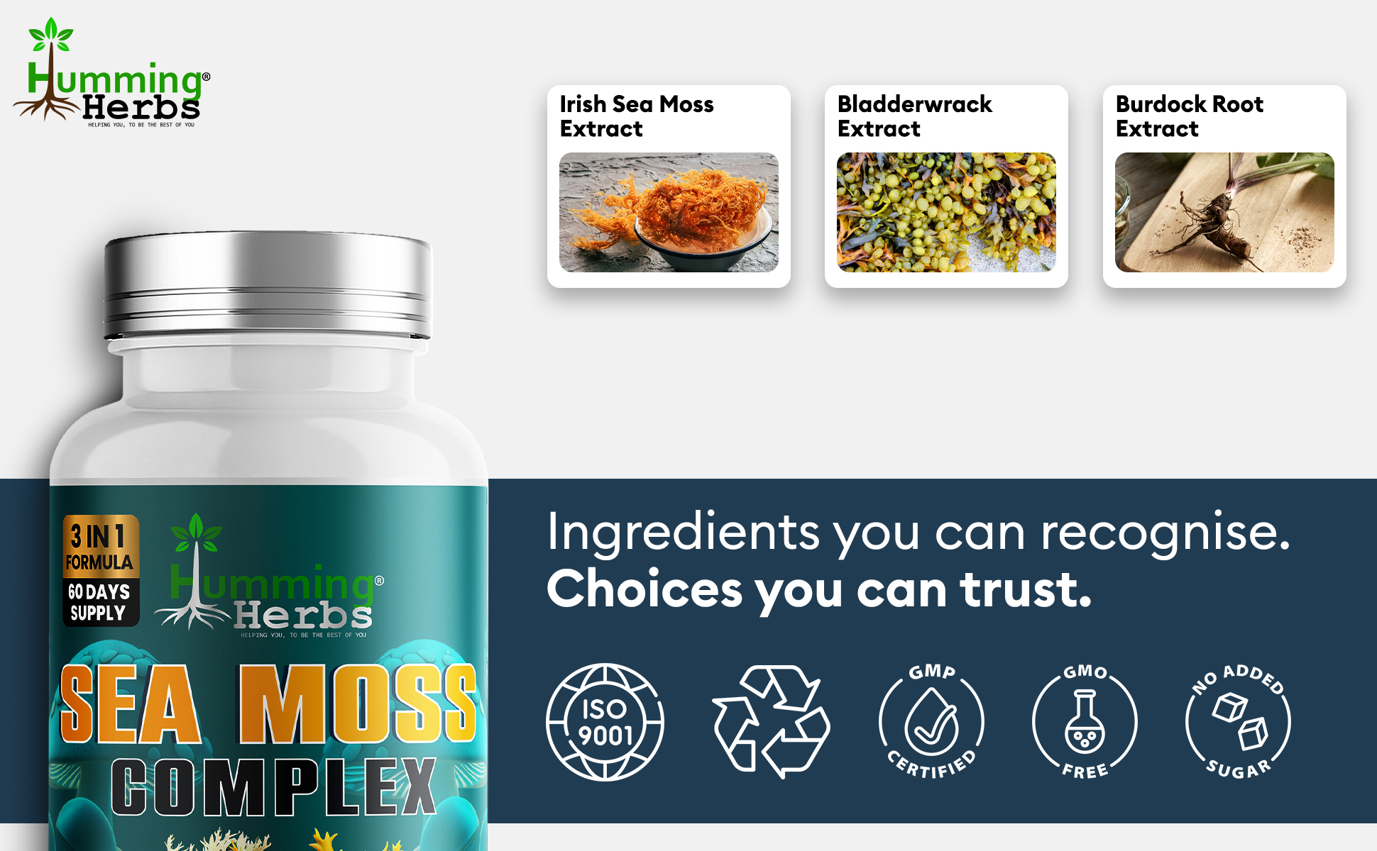 Why choose Humming Herbs Sea Moss: everyday use, clean formulation, transparent labelling