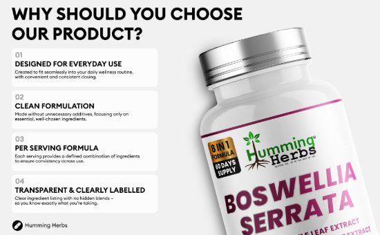 Picture of Humming Herbs Boswellia Serrata Capsules – 8-in-1 Formula