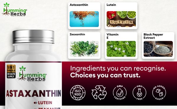 Humming Herbs Astaxanthin Capsules with Lutein &amp; Vitamin E