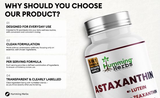 Picture of Humming Herbs Astaxanthin Capsules with Lutein & Vitamin E