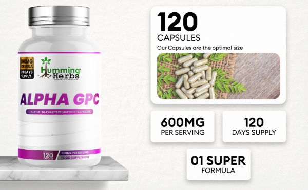 Humming Herbs Alpha GPC 600mg Capsules