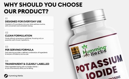 Picture of Humming Herbs Potassium Iodide Capsules – 5-in-1 Formula