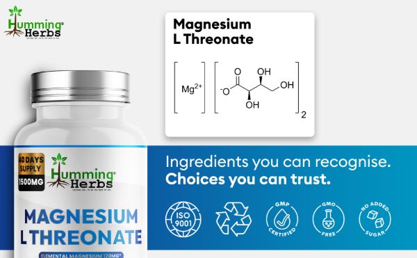 Humming Herbs Magnesium L-Threonate Capsules 1500mg