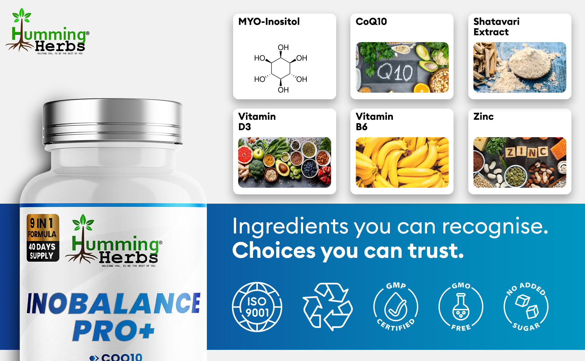 Humming Herbs Inobalance Pro+ 9-in-1 capsules